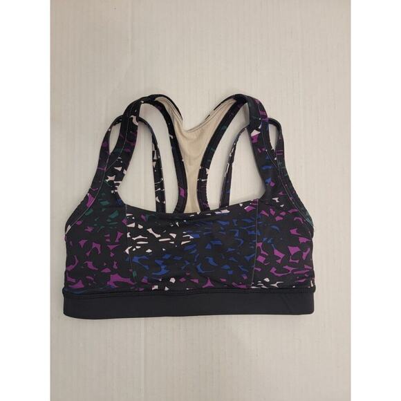 Lululemon Sport BRA Womens Sz 4 Strappy Racer Back Multicolor - Picture 2 of 7